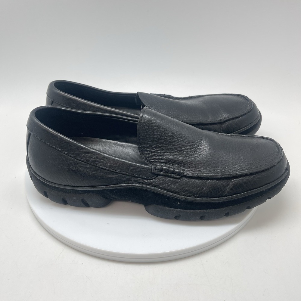 Polo Ralph Lauren Loafers Mens 8.5 D Black Leather Suede Driving Slip Ons Shoes